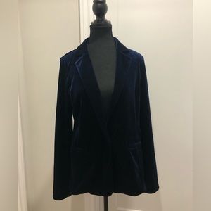 Tahari navy velvet blazer